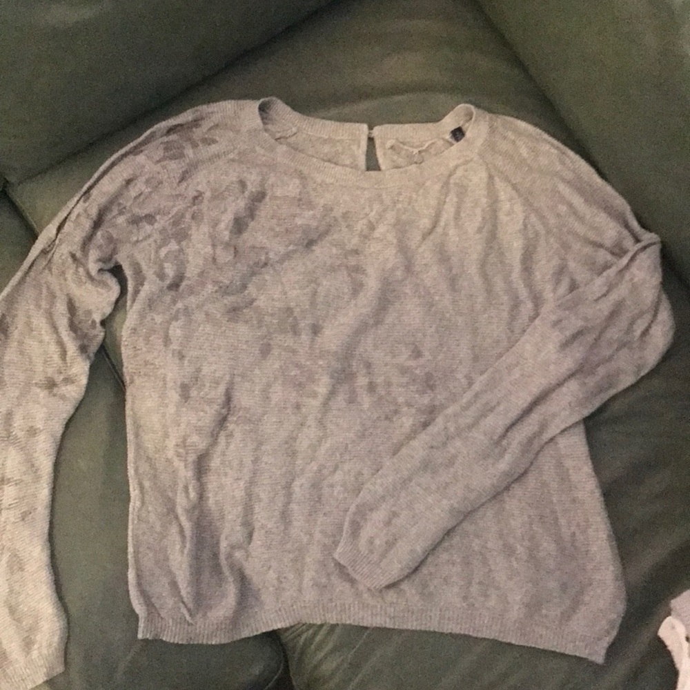Grey lightweight knitted &knotted sweater